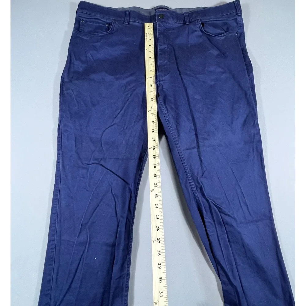 Roundtree & Yorke Travel Smart Mens 46x30 Blue Chino Pants Stretch Straight Leg